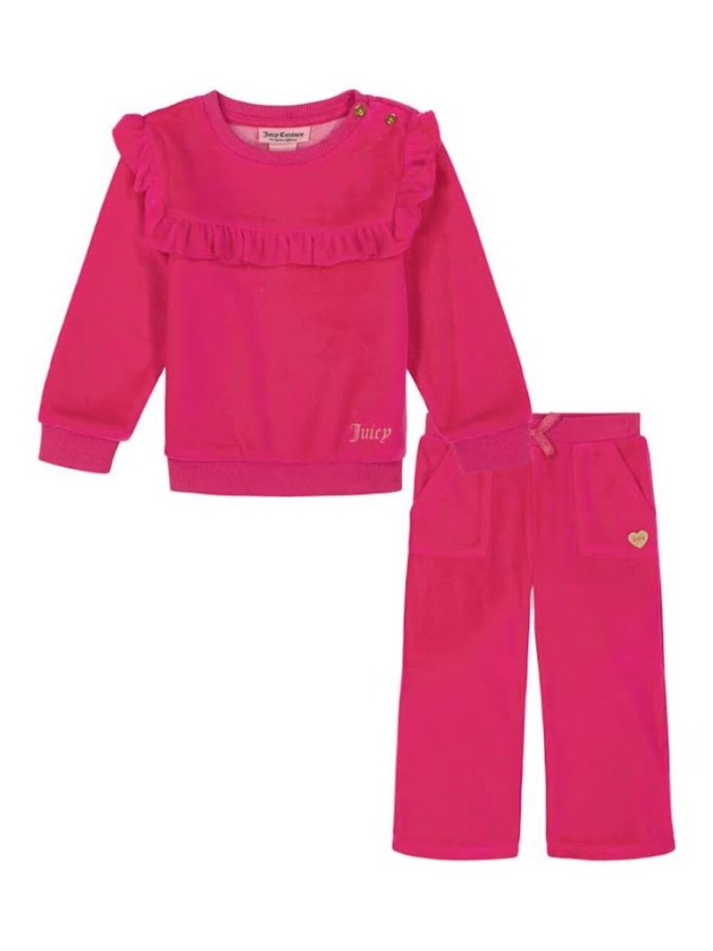 Juicy Couture Ruffle Yoke Velour Pullover & Joggers Set BABY 12M